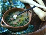 Creamy Parsnip Soup with Sausage and Greens