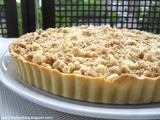 Rhubarb custard tart crumble topping