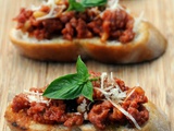 Sausage, Fennel Seed &Tomato Crostini