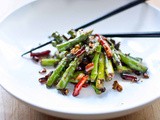 Szechuan Asparagus with Chili, Garlic, Black bean Sauce