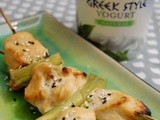 Chicken skewers with Greek yogurt and miso paste recipe