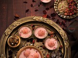 Gulabi Khira gaintha | Rice Dumplings in Rose Flavored Milk