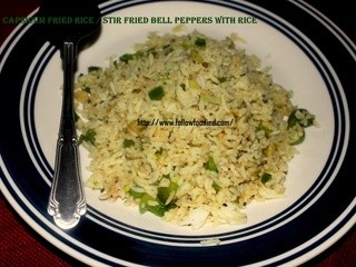 Capsicum Fried Rice / Stir Fry bell peppers with Rice