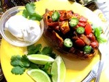 Sweet Potatoes with Vegetarian-Vegan Black Bean Chili