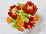 Edible Centerpiece with Bell peppers and Carrots