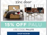 Zinc Door Offers 15% off Palu