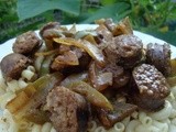 Bratwurst with Peppers and Onions