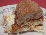 Corn Chip-Crusted Fish Sandwich with Creamy Cole Slaw