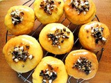 Mango Donuts with Nutella Filling and Crushed Macadamia Brittle, and ybr