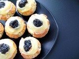 Muffin Monday - Hazelnut Plum Muffins with Lemon Curd Frosting