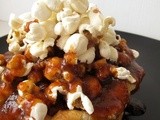 Popcorn Bread Pudding with Salted Butter Caramel Sauce