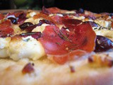 Cherry Flat Bread with Goat Cheese and Proscuitto