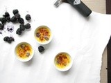 Creme Brulee with Blackberries and Cardamom
