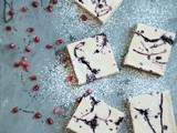 Pomegranate Goat Cheese Bars with Red Wine and Balsamic Syrup