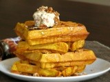 Pumpkin Waffles with Bacon Maple Butter