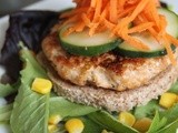 Feisty Turkey Burgers w/ Poblano Crema