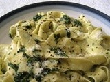 Pappardelle with Spinach, Mascarpone and Pecorino Romano Cheeses