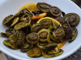 Oven-Roasted Fiddleheads with Capers and Lemon #SundaySupper