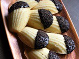 Eggless Vanilla Madeleines Recipe Dipped in Chocolate