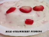 Milk-Strawberry Pudding & 500th Post