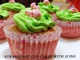 Strawberry Cup Cakes With Icing