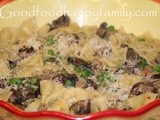 Farfalle with Turkey Sausage, Peas and Mushrooms