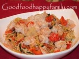Roasted Vegetable and Shrimp Pesto Angel Hair