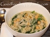 Spinach, Orzo and Chickpea Soup