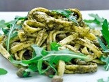 Pasta with Arugula Pesto and Capers | Vegan and Gluten-Free