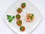 Stuffed Button Mushrooms with Garlicky Rice Noodles