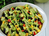 Black Bean Salad with Creamy Avocado Cilantro Dressing