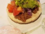 Arepas with Re fried beans and Guacomole