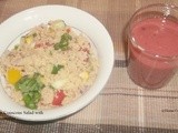 Mediterranean Couscous Salad with Cactus pear smoothie