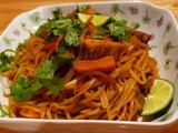 Quick Vegetarian Rice Noodles Pad Thai Style