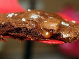 Double chocolate rolo brownie cookies with sea salt