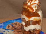 Individual salted caramel cookie jars with whipped cream