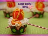 Knitting cupcakes for grandpatents day