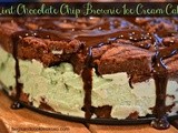 Mint Chocolate Chip Brownie Ice Cream Cake
