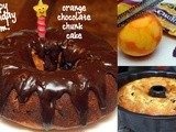 Orange chocolate chunk cake with chocolate ganache