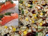 Quinoa fancied up & salmon with dill