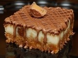 Rolo cheesecake bars