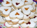 Shortbread hearts filled with jam