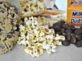 The perect movie night chocolate chip cookie...with popcorn & milk duds baked in