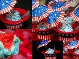 Tie dye cupcakes with american decor! ♥