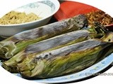 Grilled Rice In Banana Leaves With Shredded Chicken & Silver Fish (Nasi Bakar) (Happy Call)