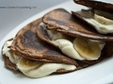 Cream and Banana Chocolate Pancakes