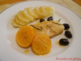 Filetti di merluzzo all'arancia e olive nere