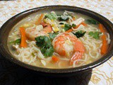 Chicken and Shrimp Soup with Vermicelli Noodles, Sweetcorn and Cilantro and passing on Awards