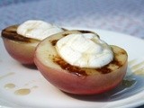 Grilled Peaches with Greek Yogurt, Cinnamon and Agave Nectar
