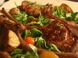 Grilled Rib Lamb Chops with Roasted Tomatoes and Potatoes